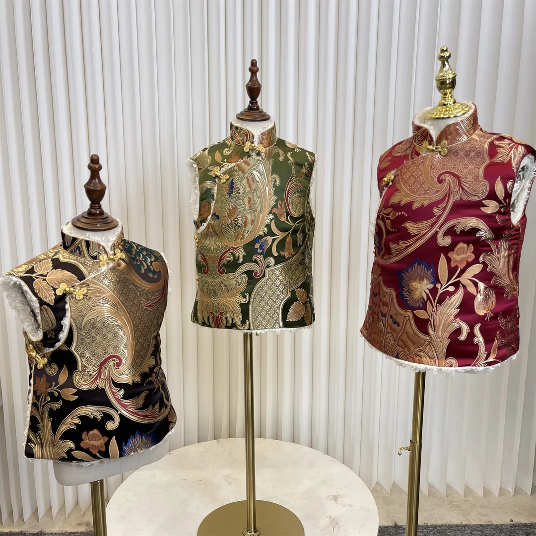 【五谷丰登】马甲藏式冬款外套童装新中式双层立领TZMJ915