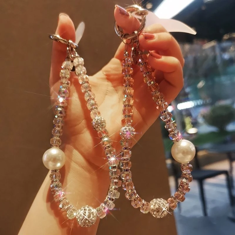 水钻球手链女款ins时尚轻奢小清新挂链手机挂绳短款手机壳手腕链