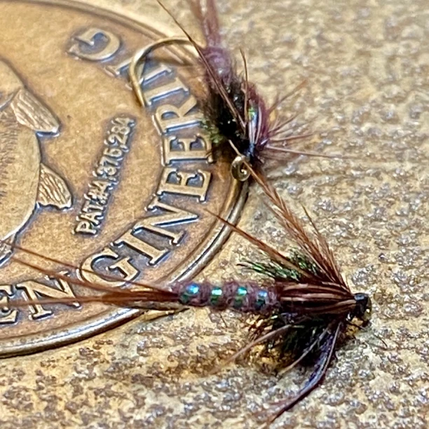 溪鳟飞蝇 手工飞蝇钩 野鸡尾 蜉蝣若虫 10枚