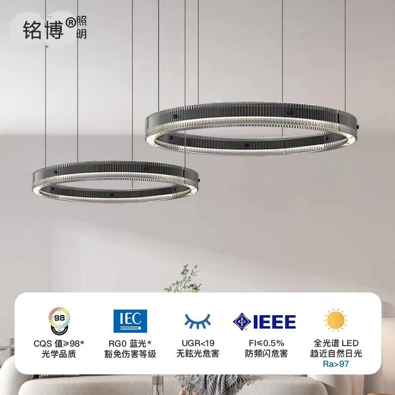 铭博意式极简客厅吊灯现代简约高端玻璃灯大气轻奢餐厅主卧室吊灯