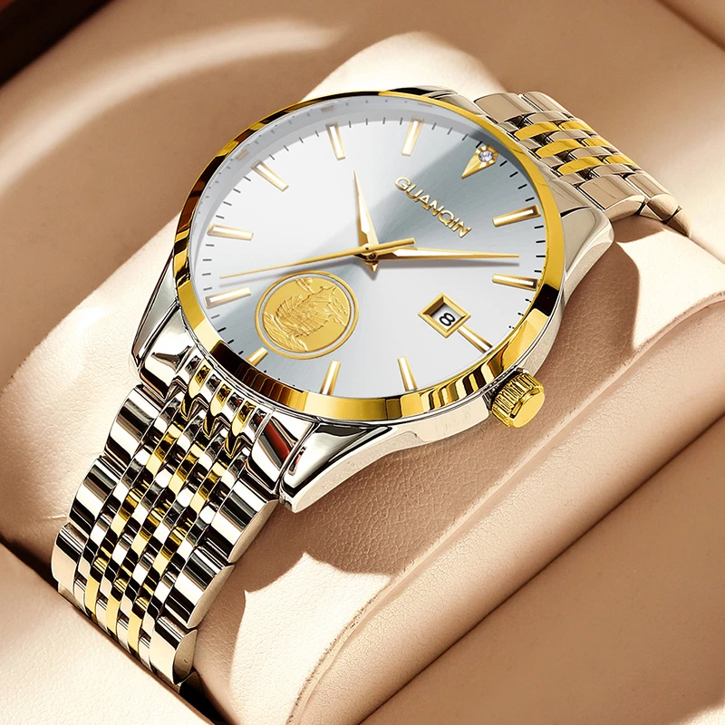 GUANQIN/冠琴十大手表男防水机械表全自动精钢带夜光时尚品牌男士