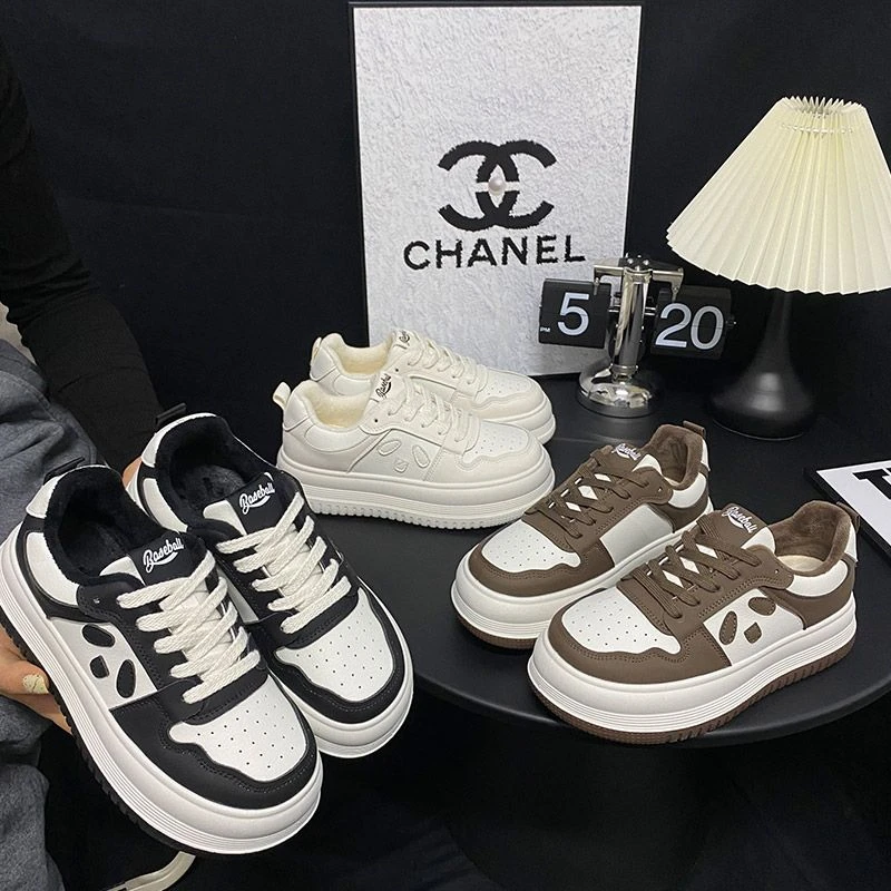 棒球队长BQ5130女士休闲熊猫板鞋