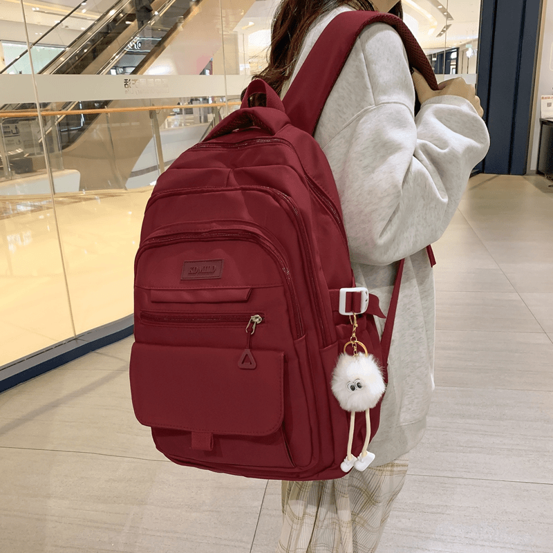 qyn 书包女初中生高中生大容量双肩包新款时尚百搭大学生旅行电脑背包