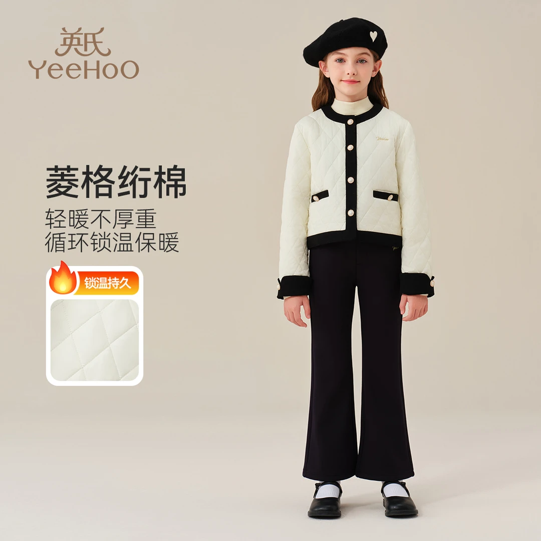 英氏内里夹棉小香风外套时尚保暖女童外套BCGRTF5244004