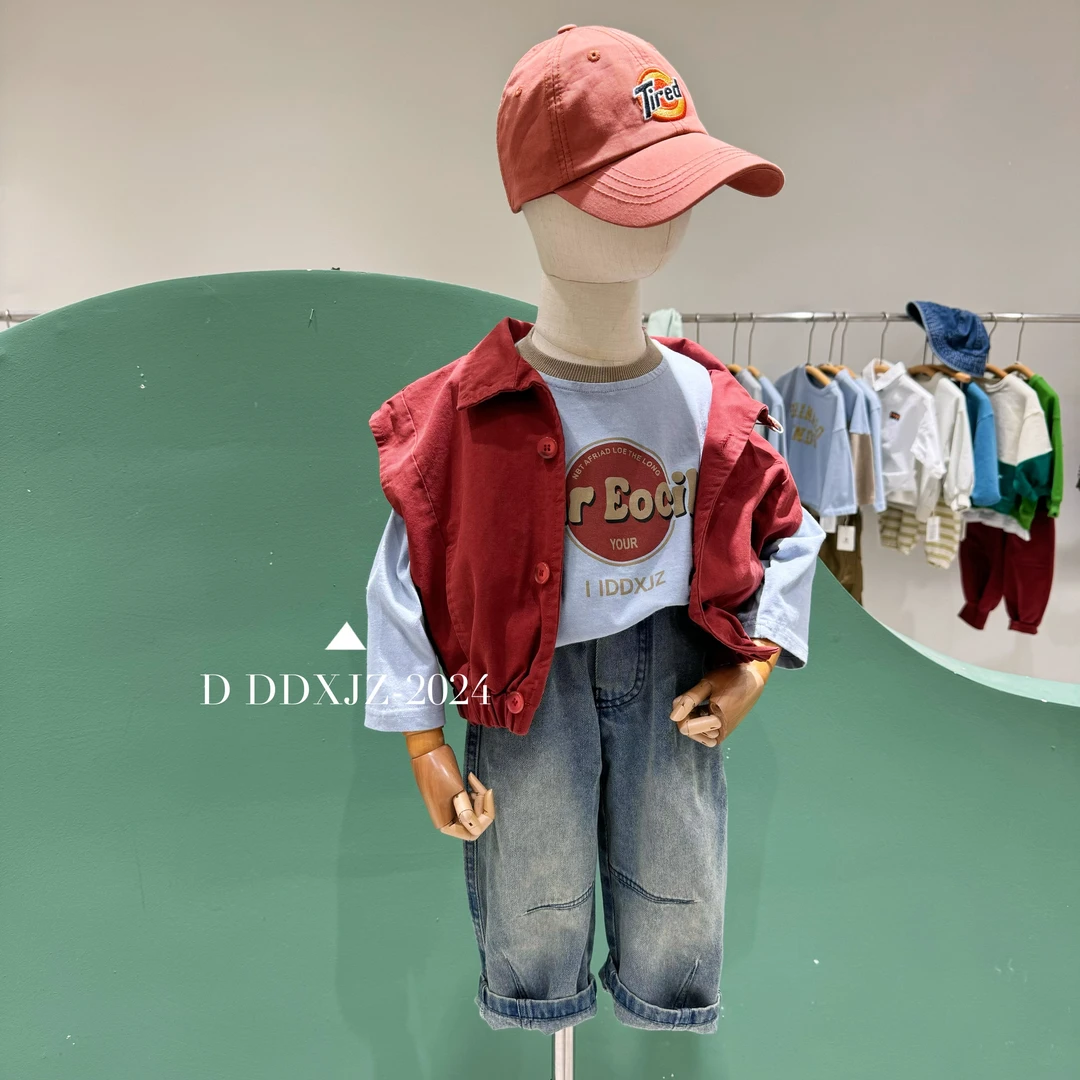 【春款.上新】达不溜家韩系 儿童春秋款百搭棉布纯色无袖马甲 30135