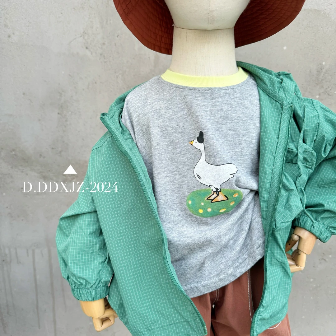 【夏款.上新】达不溜家夏款韩版男童定制面料纯色卡通印花短袖80109