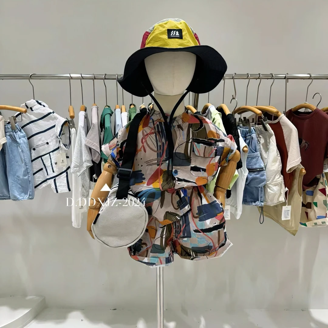 【套装捡漏】达不溜家 花布涂鸦短袖套装 80106