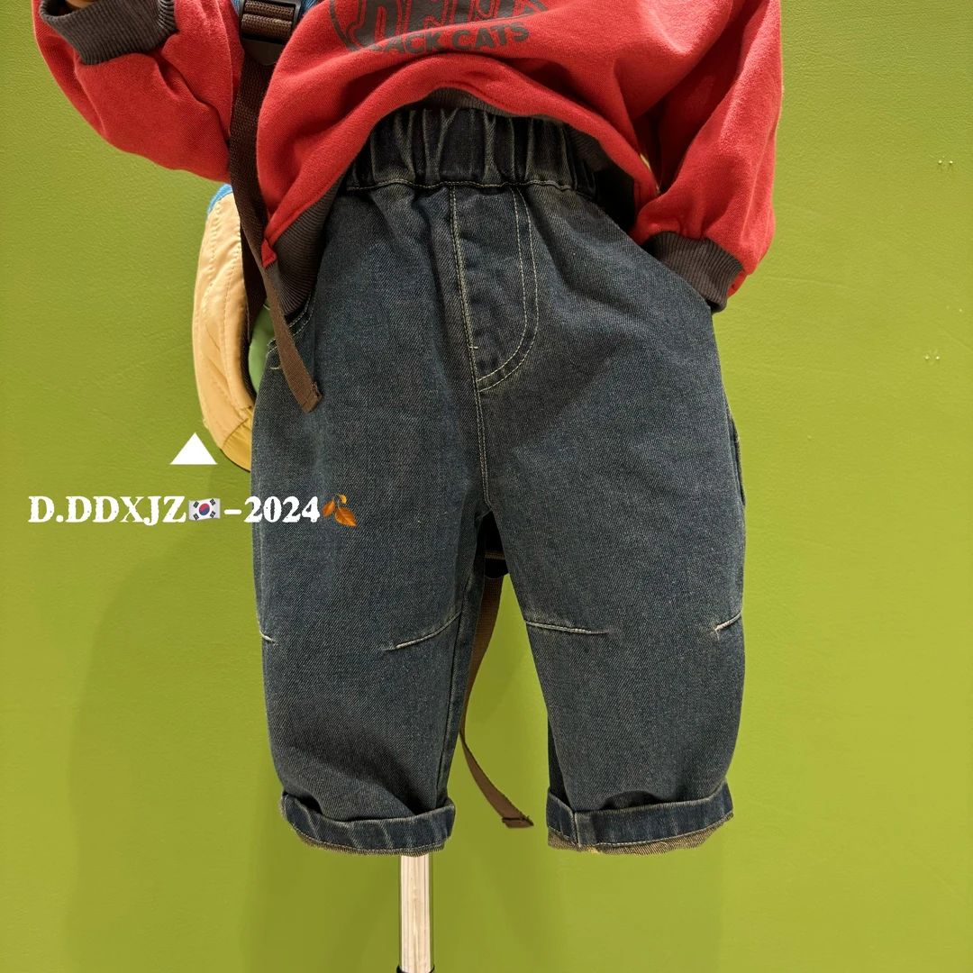 【8.25新款】秋季新款 达不溜家原创 儿童韩系纯色牛仔裤 5026