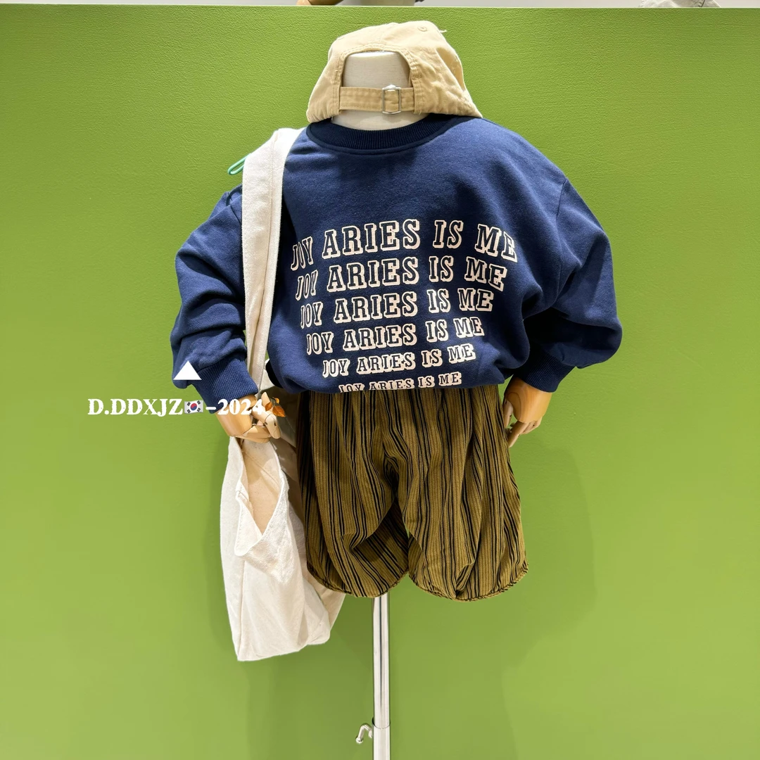 【秋款上新】达不溜家原创儿童百搭  韩版 长袖圆领字母卫衣DD31603