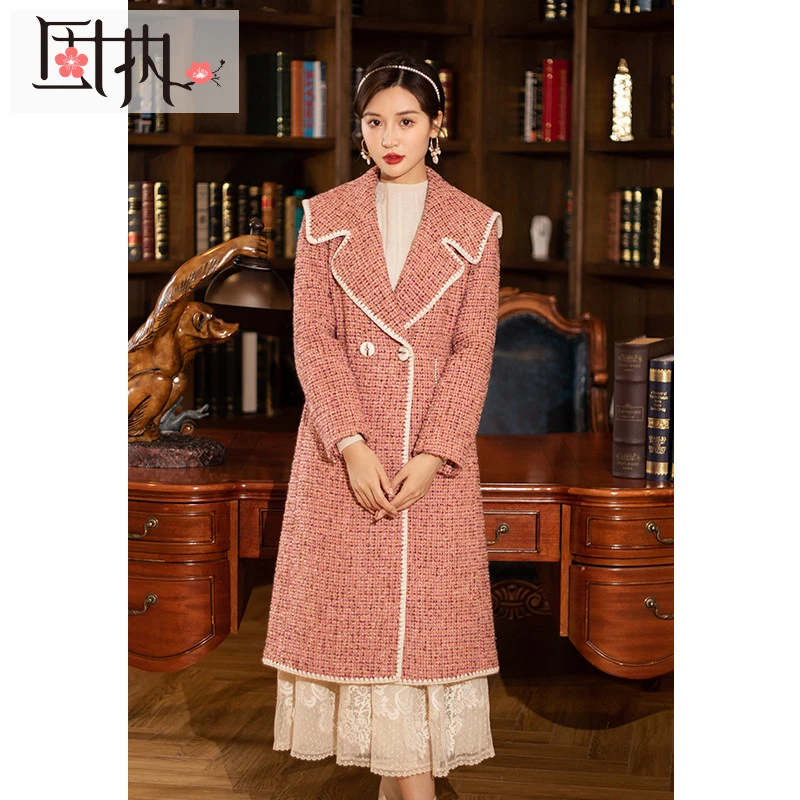 固执秋冬新款粗花呢大衣外套50114MT06882气质