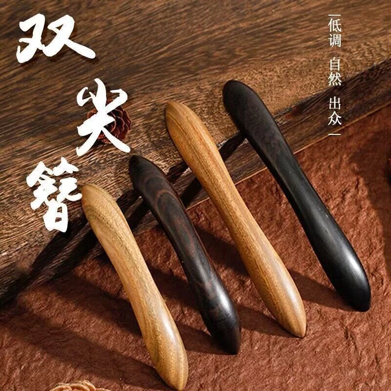 双尖押发木簪反扣式盘发优雅古典发簪 簪子旗袍汉服配饰简约百搭