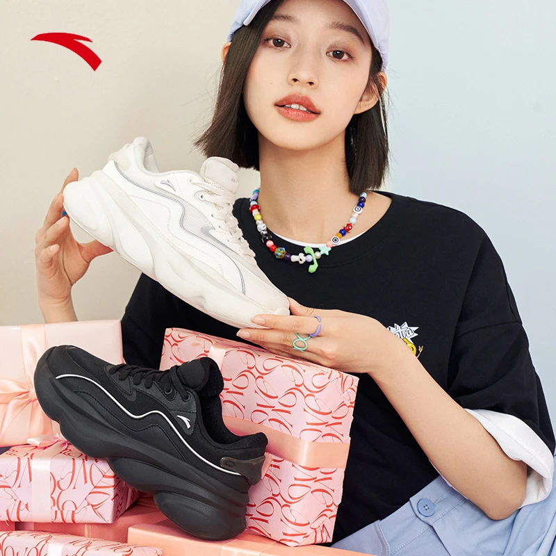安踏喵喵鞋3丨老爹鞋女鞋2023秋冬新款轻便厚底增高运动鞋舒适