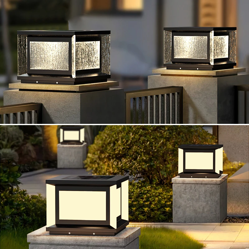 户外庭院灯太阳能柱头灯户外庭院家用室外围墙灯防水大门灯柱子灯