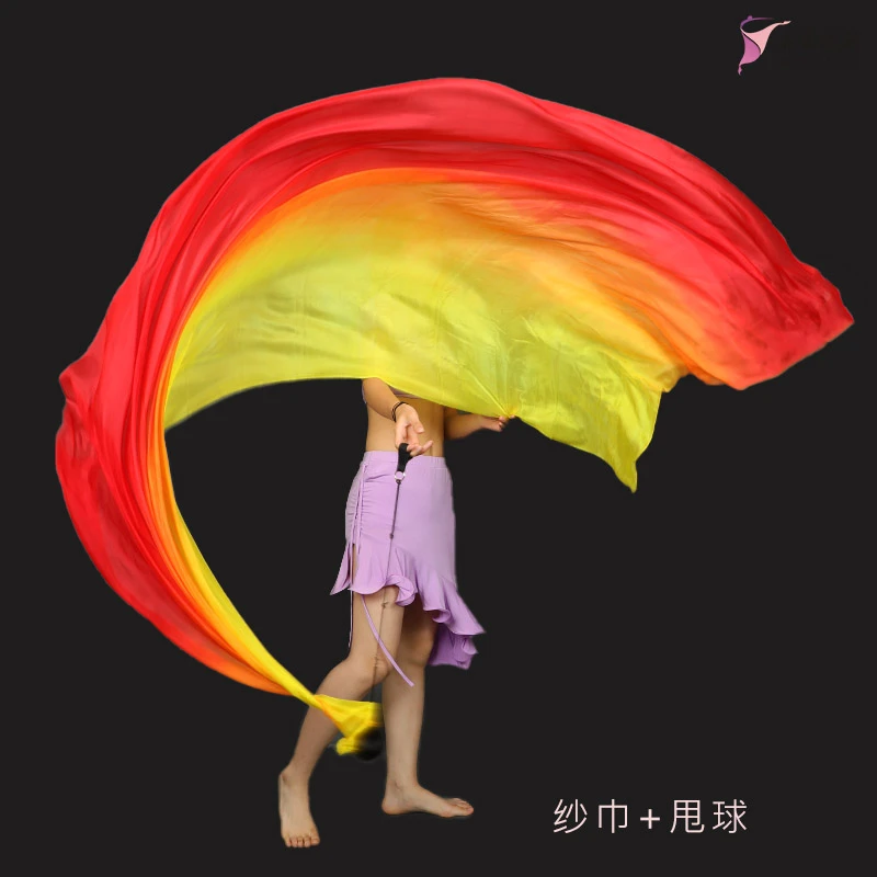 纱球运动会入场开幕式创意道具彩带舞肚皮舞纱巾开场舞甩球仿真丝
