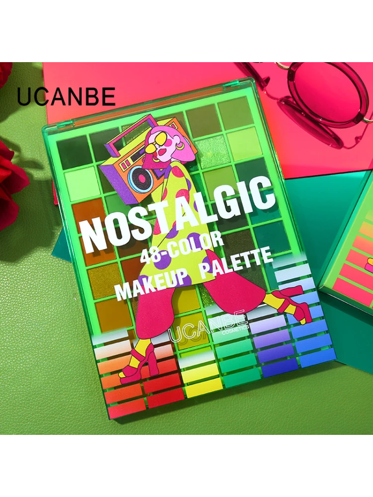 UCANBE复古风尚眼影盘48色珠光哑光玩妆初学者化妆师用上色眼影盘
