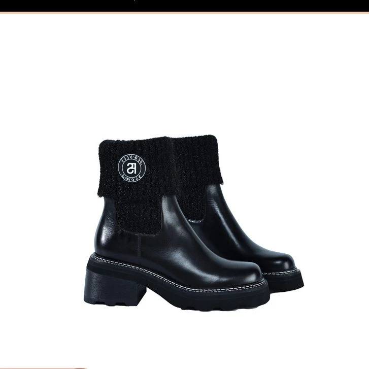 首秀·国奢【狄波拉女神】贵妇限定显瘦加绒百搭弹力厚底时尚短靴613