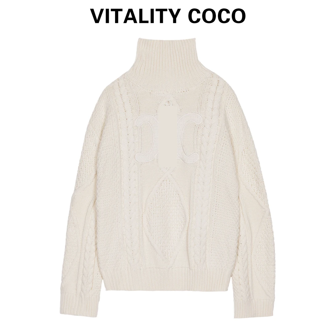 「VITALITY COCO」法式凯旋门高领羊毛毛衣女软糯小香风针织衫-698