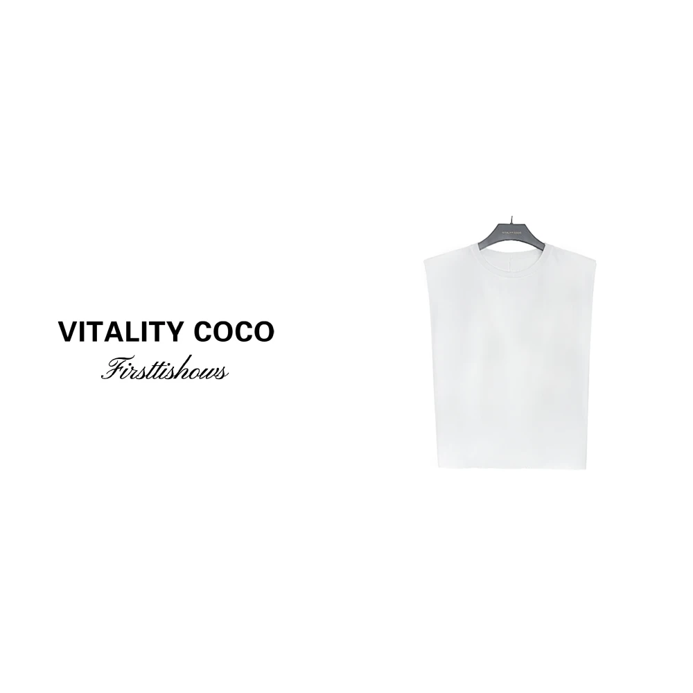 「VITALITY COCO」新款欧美风纯色圆领上衣宽松无袖背心坎肩女238