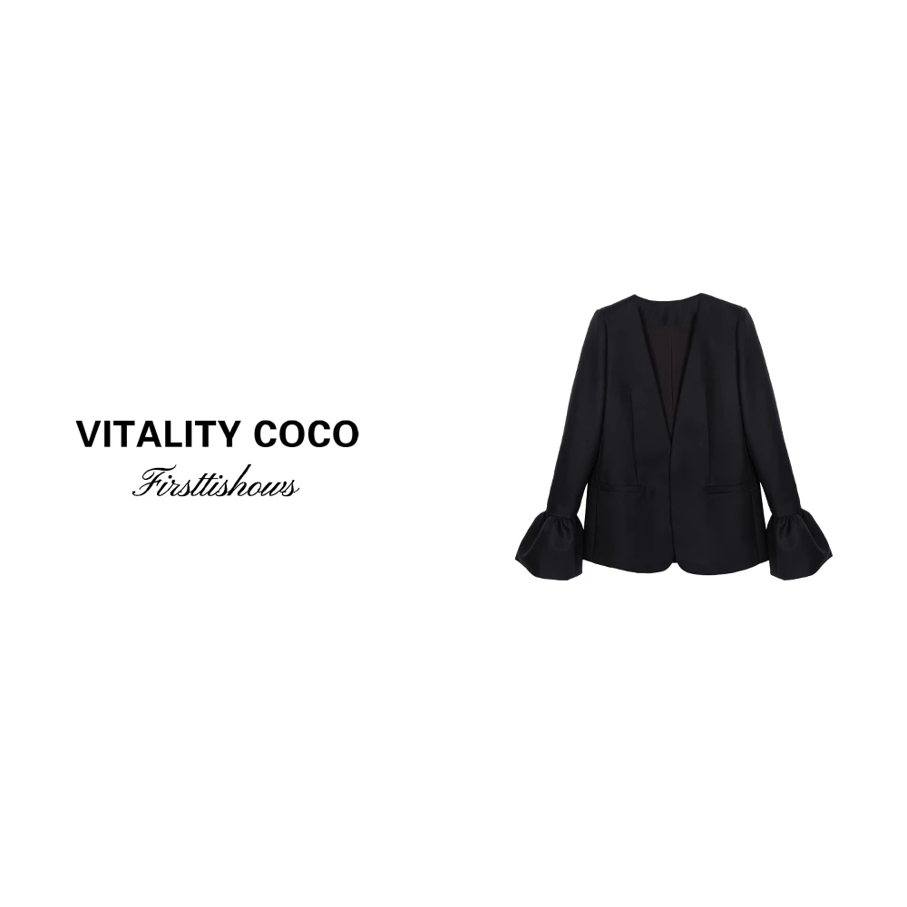 「VITALITY COCO」小众"私服"  极简风百搭西服花苞袖外套-302