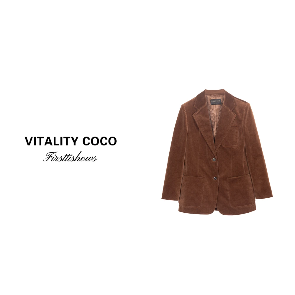 「VITALITYCOCO」【可可棕】休闲复古雅丹风设计感威尔士西服-1385