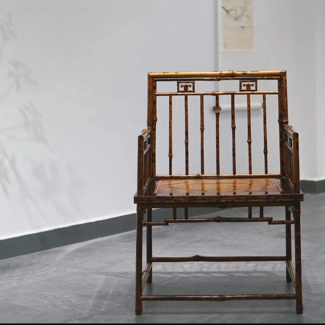 湘妃简约竹梳背椅明式中式禅意茶椅梅鹿竹新中式古典