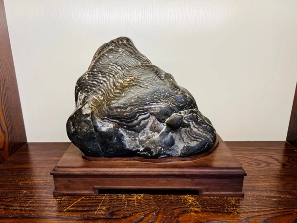 奇石家居收藏摆件：广西精品老卷纹 绵延如带