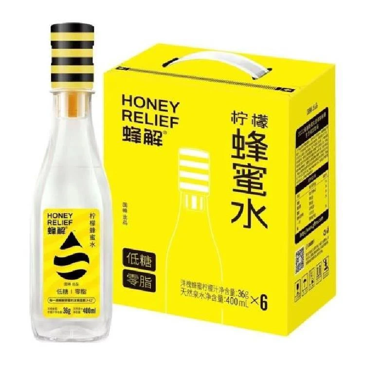 蜂解蜂蜜水 分离式瓶盖0脂0添加柠檬蜂蜜水 网红饮料 400ml*6瓶