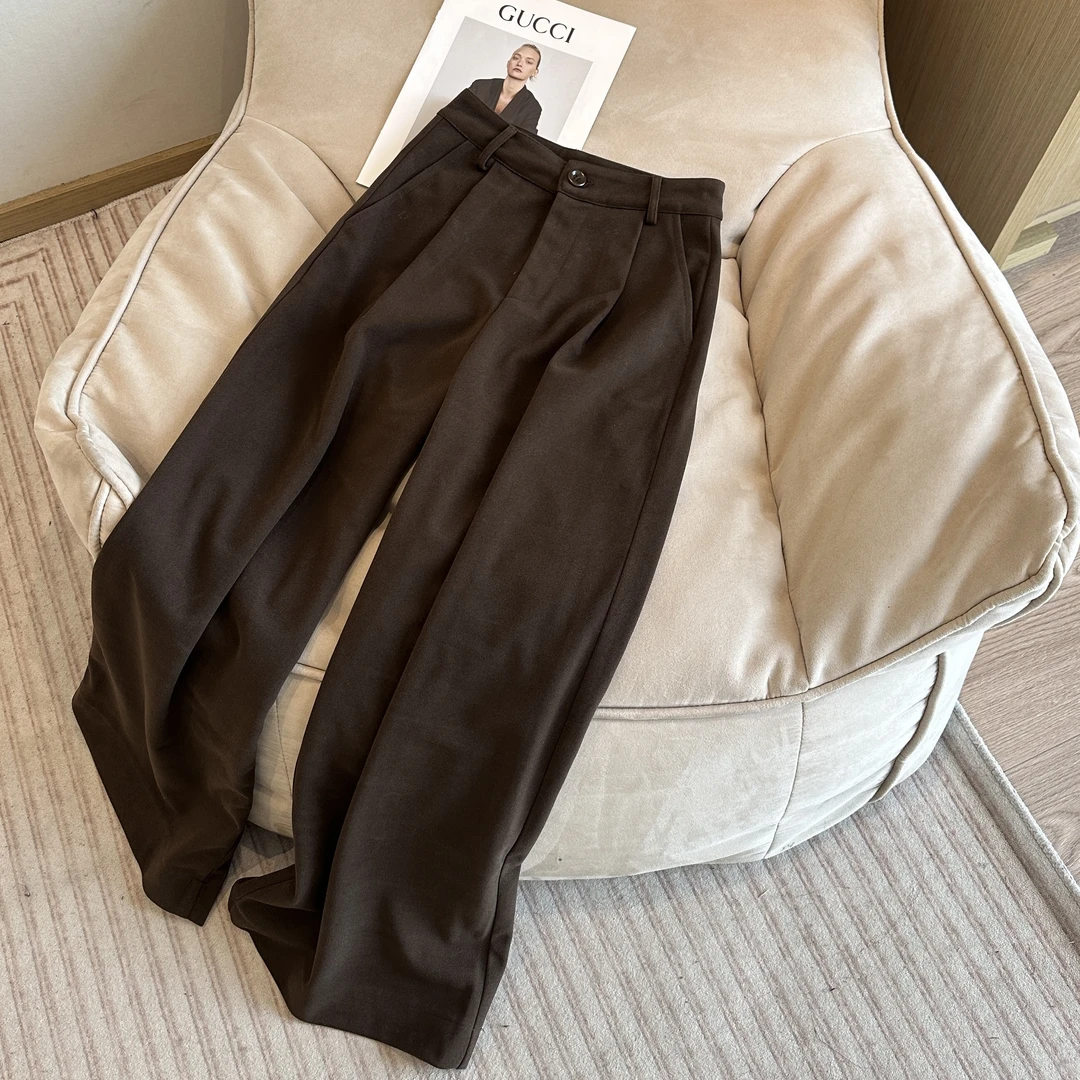 【婷婷推荐】 60155 冬季韩系高腰直筒阔腿高级气质新款裤子