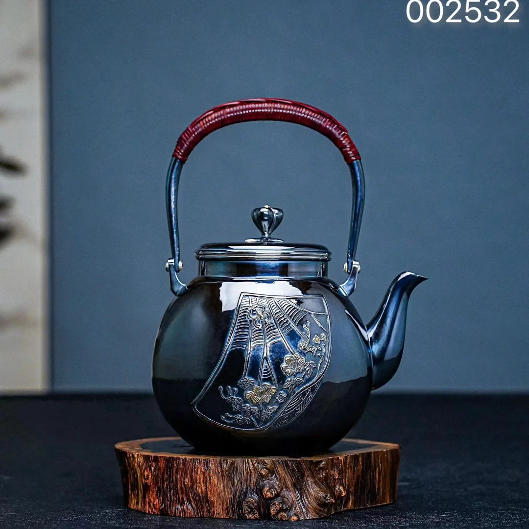 【幕雨手作】手工日式开窗菊花煮水壶 复古纯手工