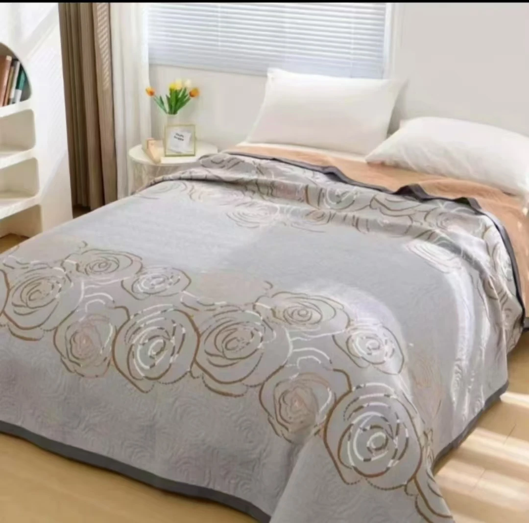 金禧优品8【盛世年华床盖】纯棉纱布床盖双人200.230
