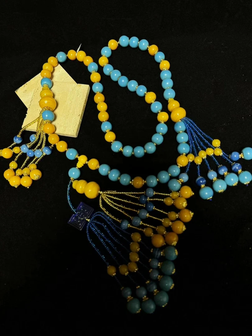 铜合金琉璃项链 8618复古琉璃项链