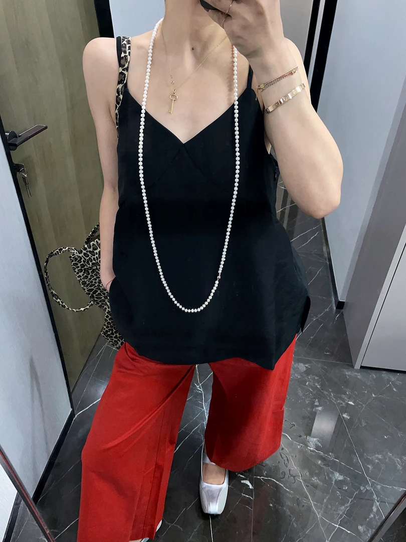 糖果色！！松紧腰休闲气质阔腿裤薄款九分裤