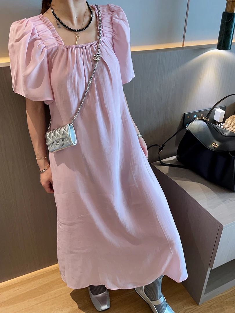 温柔仙女裙 宽松显瘦气质短袖连衣裙孕妇可穿57052