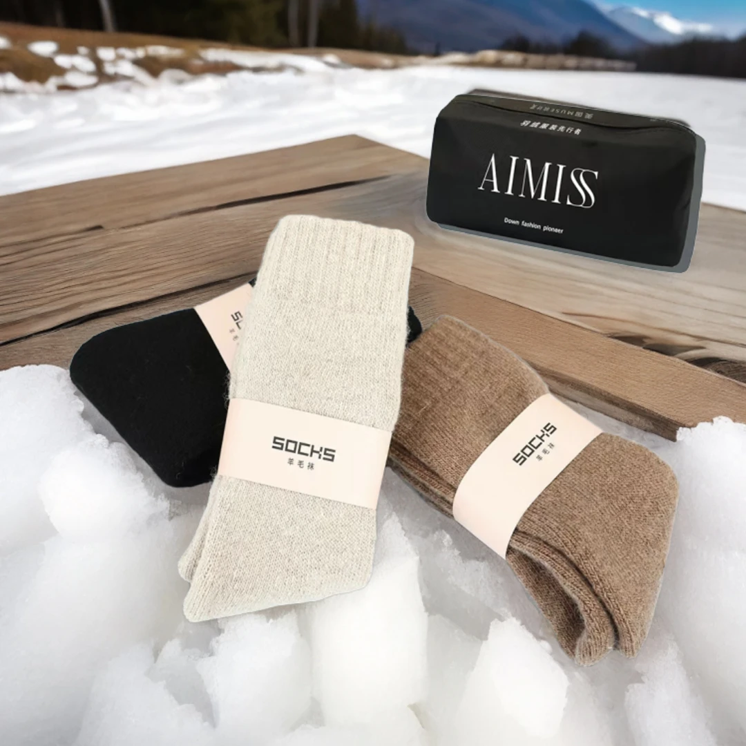 【可姐专属】爱美斯羊毛袜男女款加厚中筒保暖袜YY2024-007