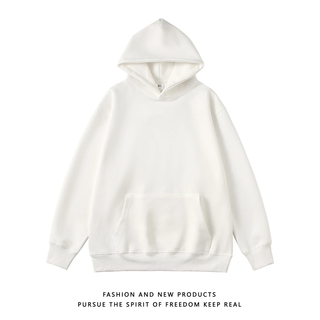 2024 秋冬光板麂皮绒高克重重磅高级感休闲百搭宽松连帽卫衣情侣