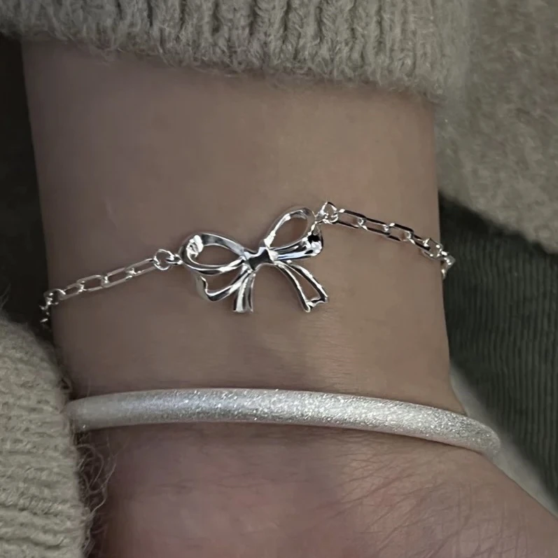 925银手链 蝴蝶结链条手链轻奢女ins小众设计甜美简约百搭手串