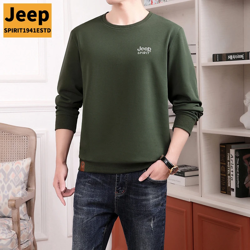 吉普男士卫衣春季2025年新款爆款圆领长袖高端品牌宽松长袖上衣