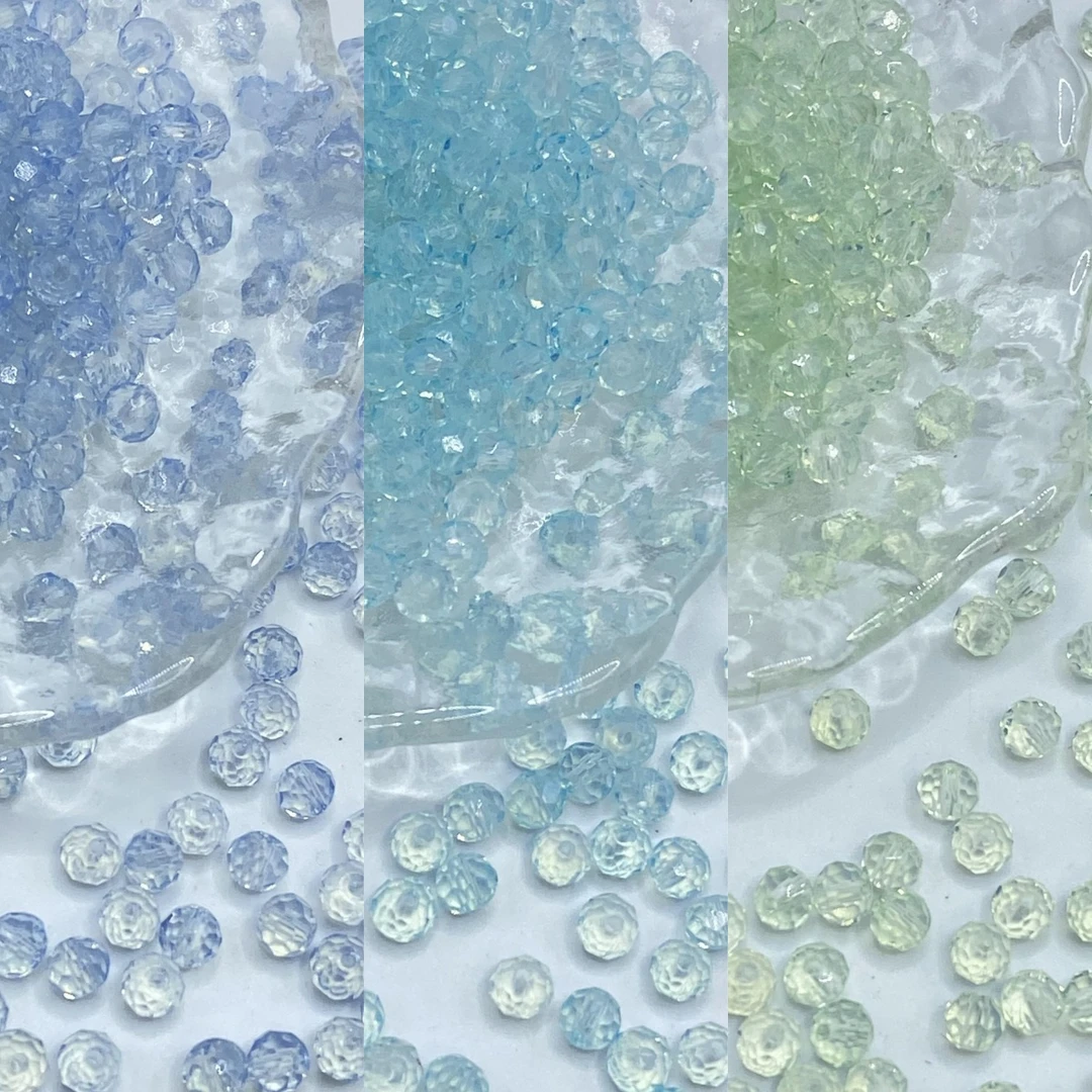 【4mm蛋白车轮晶晶】 扁晶晶 蛋白晶晶 DIY材料琉璃仿水晶