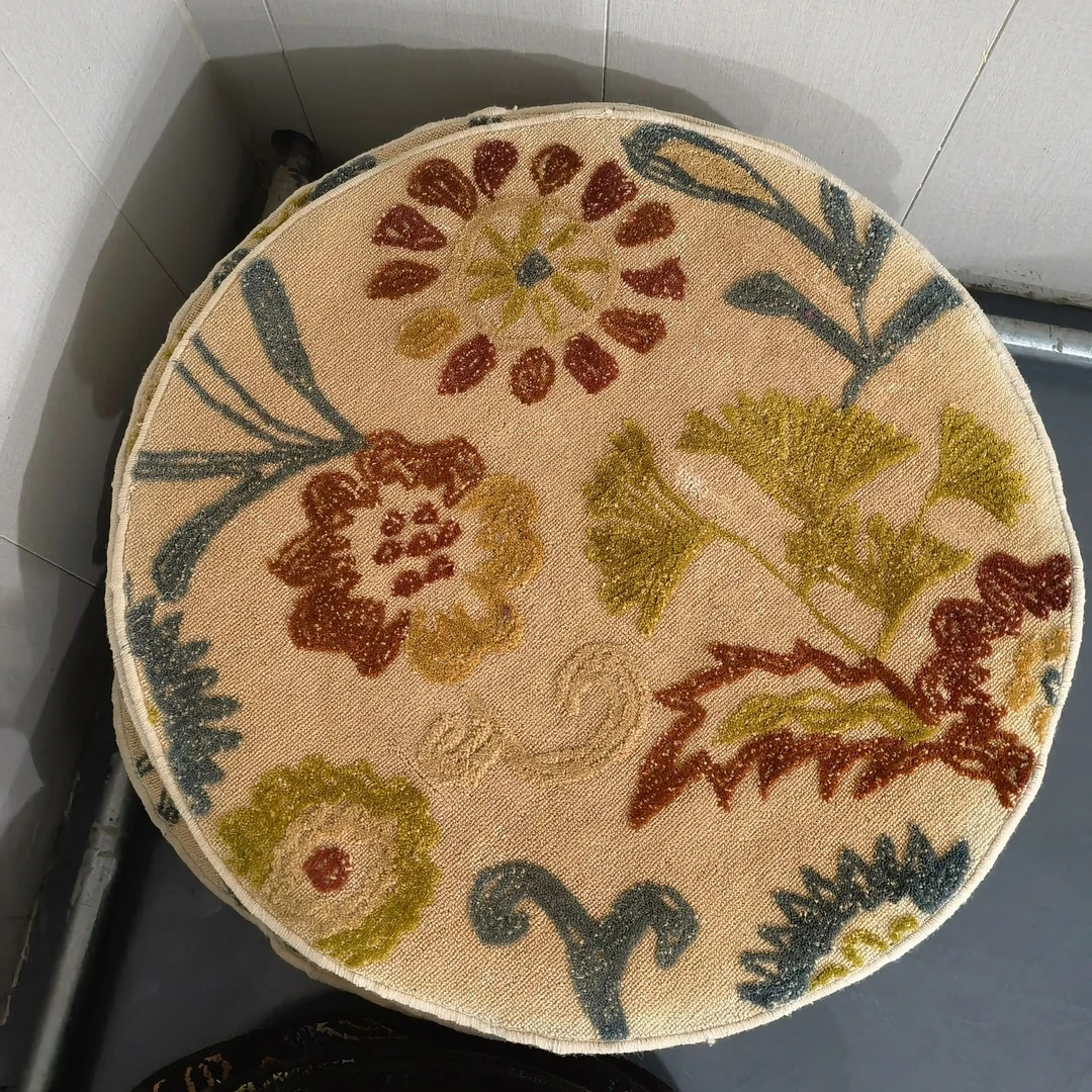 （特价）美式复古风欧式地毯客厅地毯地毯防滑圆形手工枪刺地板垫