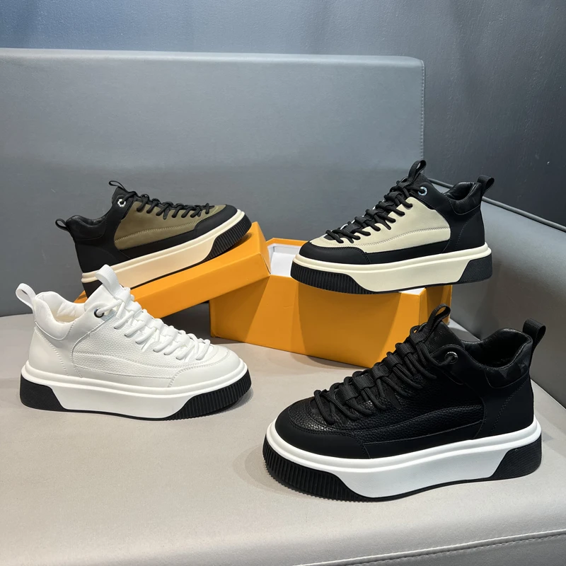 秋冬新款时尚运动百搭软底软面舒适简约厚底高帮休闲鞋2024新款