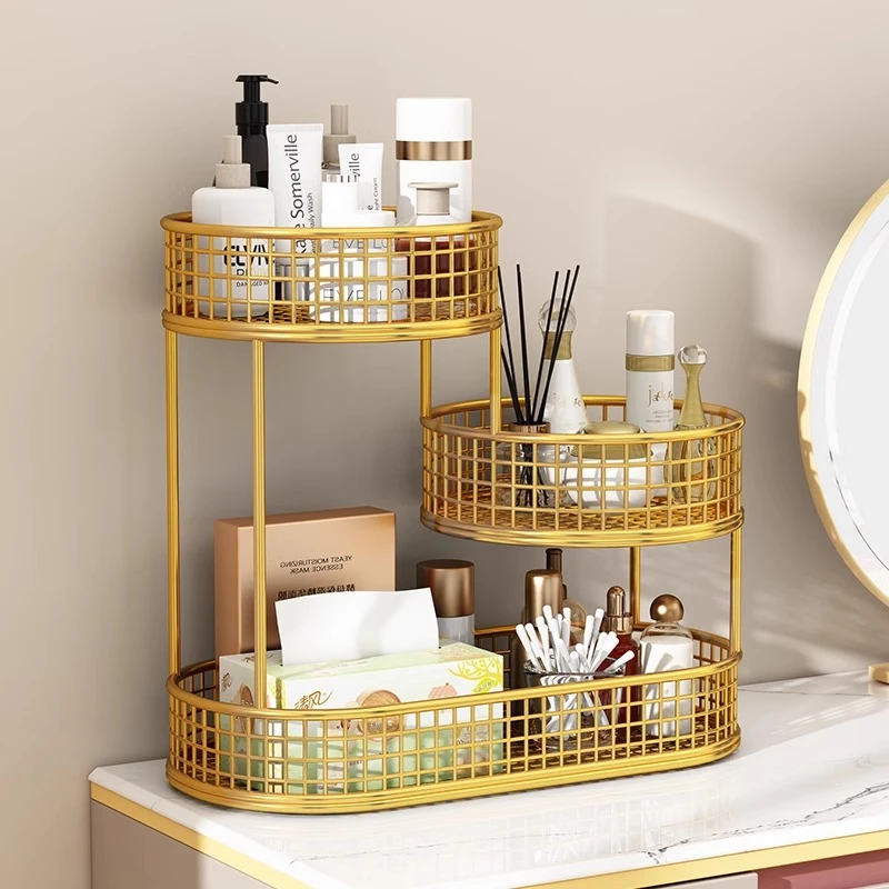 化妆品置物架卧室多层梳妆台整理架多功能浴室台面洗漱用品收纳架