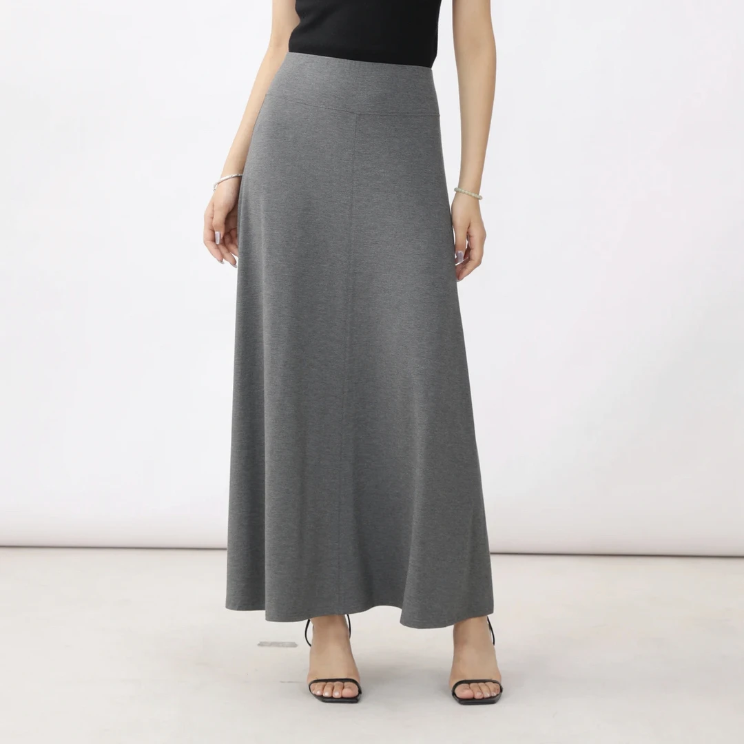 【阿玛施AMASS】5200502新款垂坠感亲肤凉爽中高腰显瘦气质半身长裙