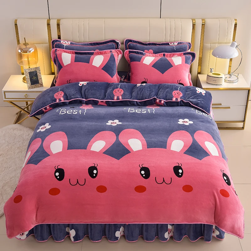 【儿童款】2024年新品加密加厚牛奶绒四件套！被套被罩绒被双面加绒