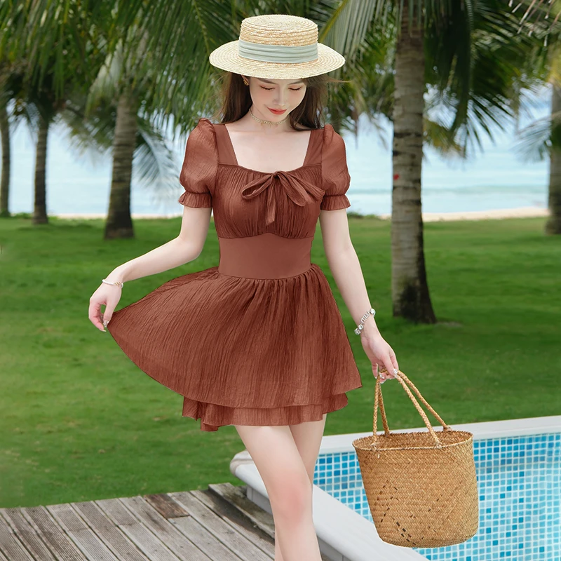 佑游13089泳衣2025新款保守显瘦游泳洋气连体泳装遮肚遮肉游泳衣