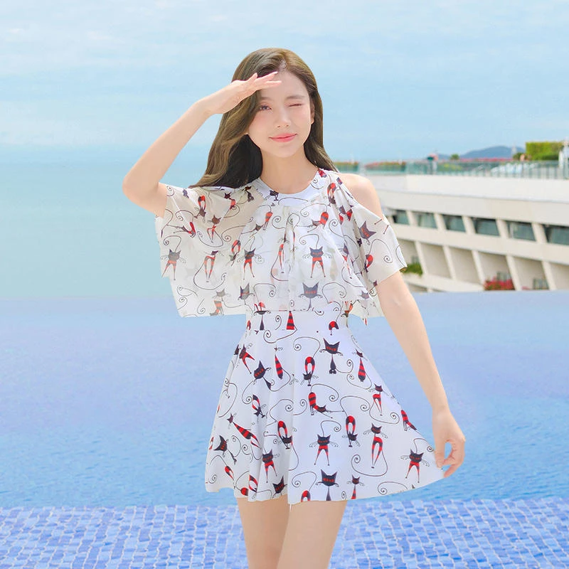 佑游11027泳衣女2023新款夏连体保守时尚遮肚显瘦游泳大码游泳衣