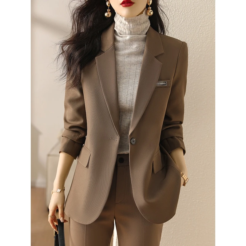 长袖西装套装女秋冬修身气质高级感职业工作服休闲西服外套女正装