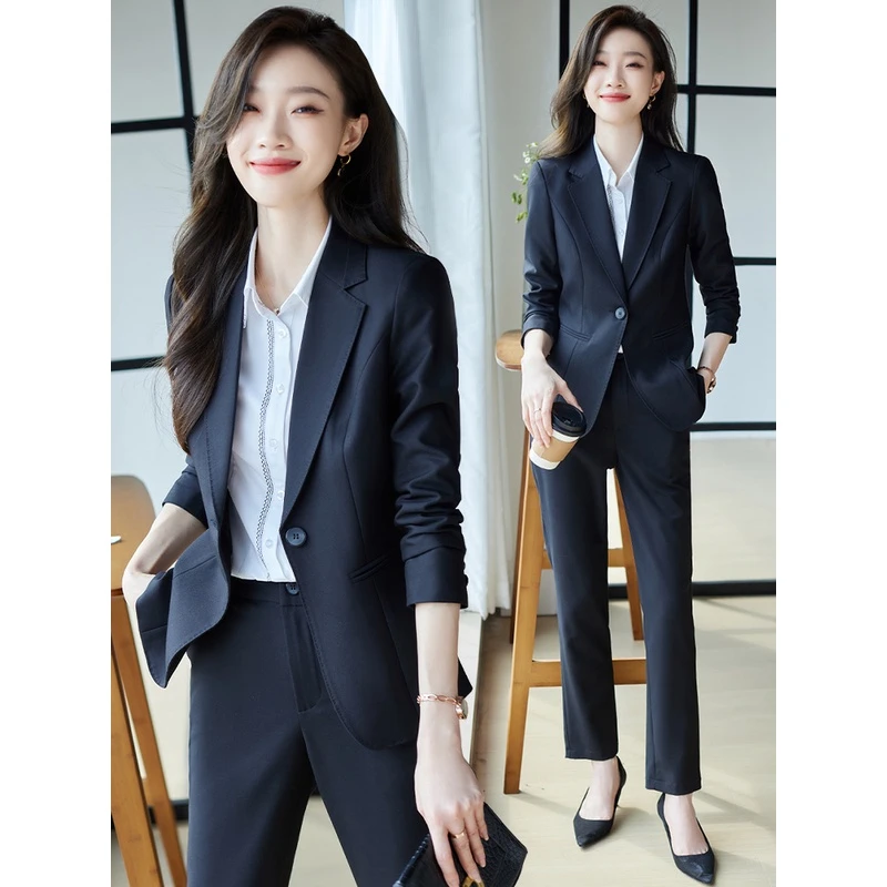 西装外套女春秋公务员面试套装职业装正装工装气质女士西服工作服