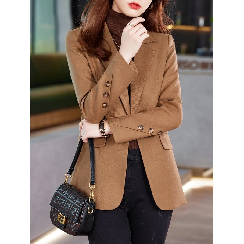 雅丹西装外套女春秋2024新款高级感小个子休闲女士修身小西服春季