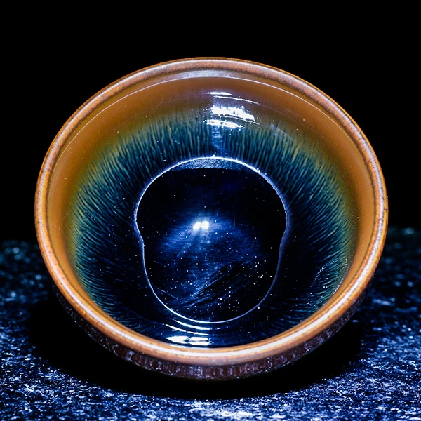 建盏束口兔毫束口传统油滴原矿陶瓷茶杯主人杯