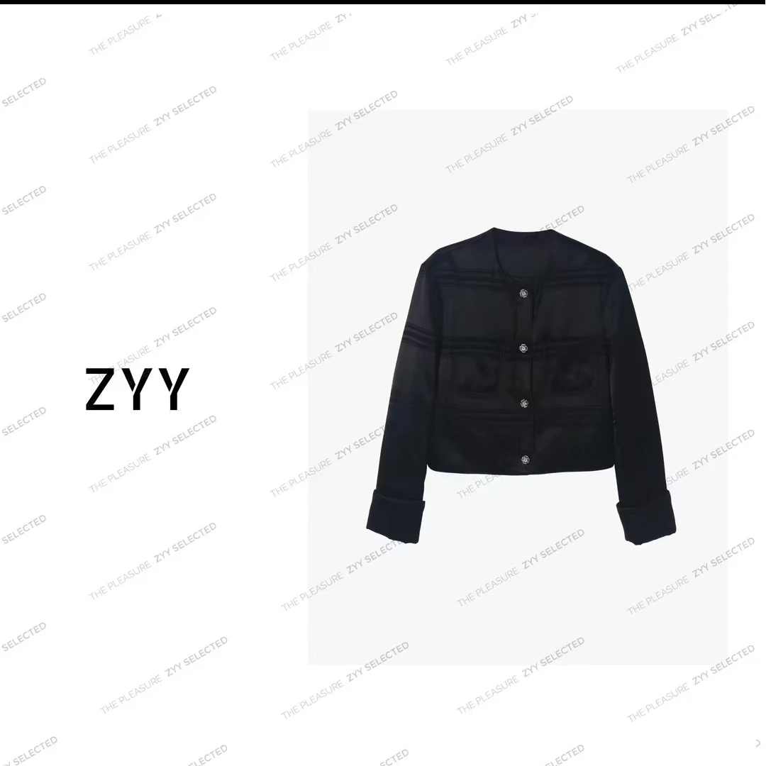 ZYY【留洋笔记】2024S/S铭顺高定短款轻奢风优雅羽绒服女X24DY11137